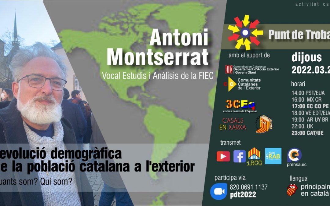 Trobada amb Antoni Montserrat, noves dades demogràfiques de la Catalunya Exterior