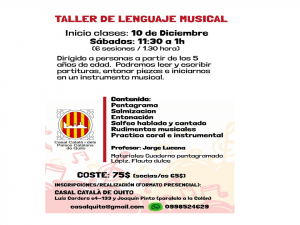 TALLER DE LENGUAJE MUSICAL @ CASAL CATALÀ DE QUITO