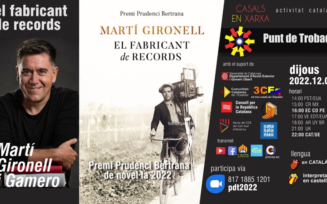 Punt de Trobada amb l’escriptor Martí Gironell, recent guanyador del Prudenci Bertrana