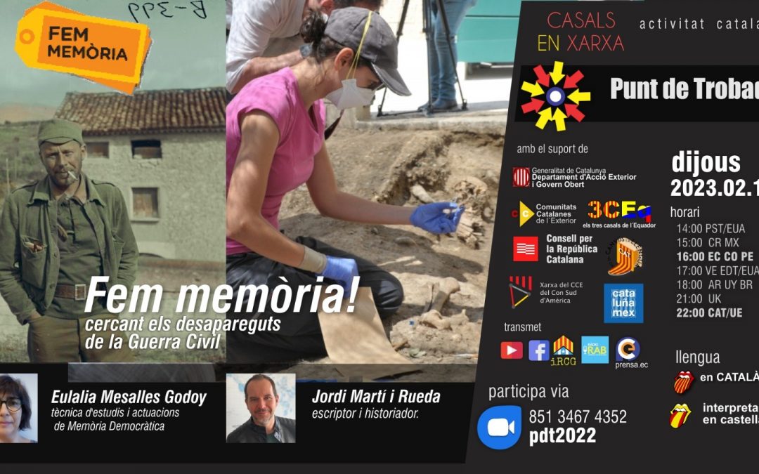 Punt de trobada sobre el projecte FEM MEMÒRIA, amb Jordi Martí i Eulàlia Mesalles