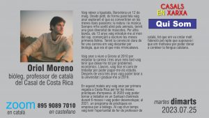 QUI SOM | Oriol Moreno | biòleg, professor de català del Casal de Costa Rica