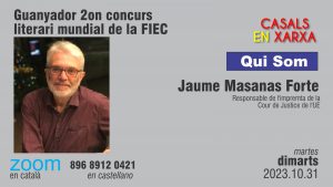 QUI SOM!: Jaume Masanas Forte - Guanyador 2on concurs literari mundial de la FIEC