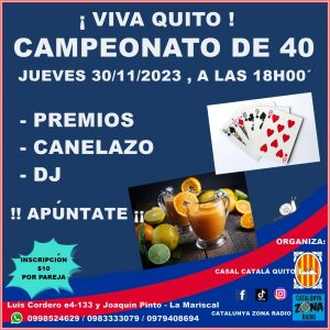 !VIVA QUITO! CAMPEONATO DE 40