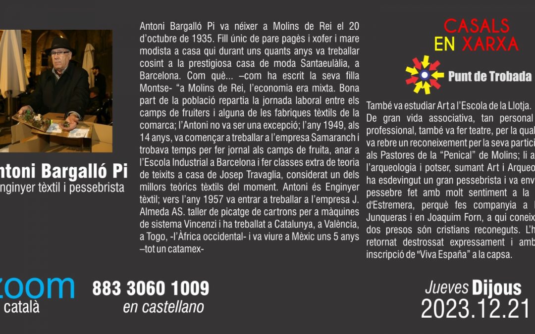 Punt de Trobada: Antoni Bargalló Pi – Pessebrisme català