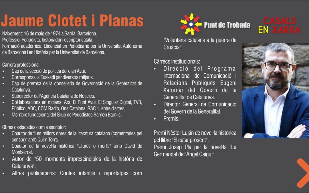 Punt de Trobada: Jaume Clotet i Planas – La germandat de l’àngel caigut
