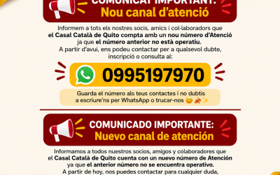 📢 🛑🛑🛑 COMUNICAT IMPORTANT: Nou canal d’atenció 🛑🛑🛑